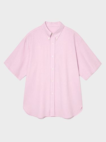 Linen Overfit Half Shirt (Pink) - V2 - Modalova