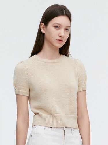 Puff Cropped Short Sleeve Sweater - MONGDOL - Modalova