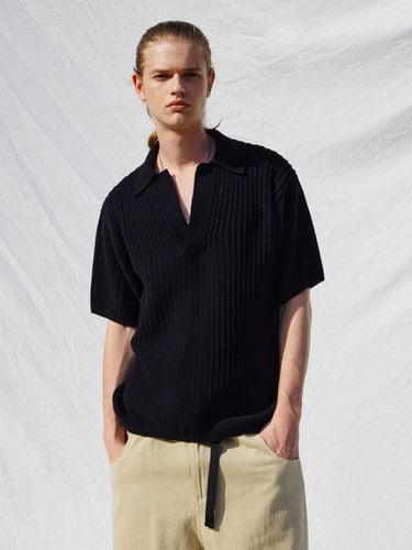 Summer V Neck Collar Knit (Black) - V2 - Modalova