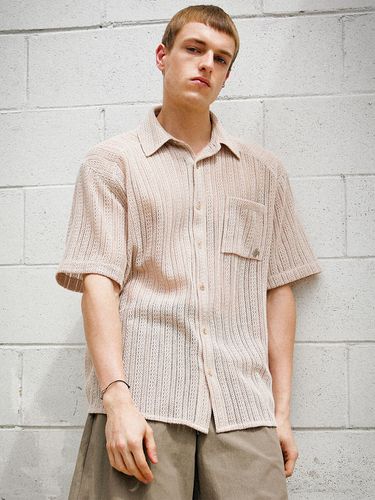 Crochet Short Sleeve Shirt Cardigan_Beige - CITYBREEZE - Modalova