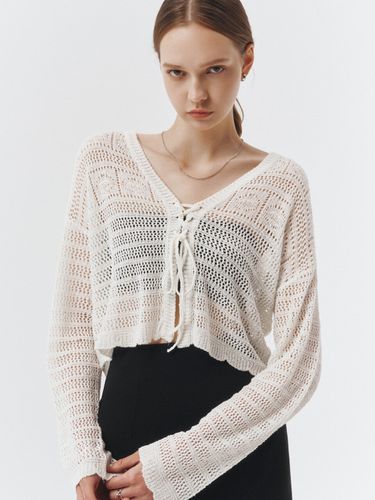 Crochet Knit Cardigan_White - ARTID - Modalova