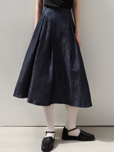 Linen Denim Skirt_Indigo Blue - EIGHT DAYS A WEEK - Modalova