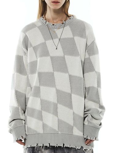 Checkerboard Oversized Sweater _ - MMIC - Modalova