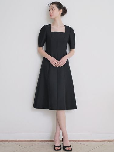 Mikdado Silk Squre-neck Midi Dress - UIJI - Modalova