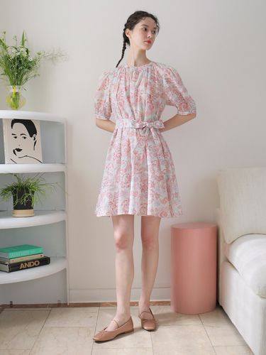 Paisley Print Cotton Midi Dress - UIJI - Modalova