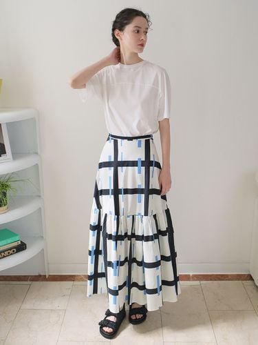 Geometric Print Maxi Skirt - UIJI - Modalova