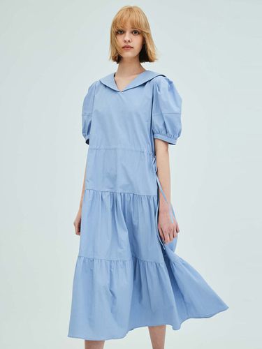 Sailor Collar Tiered Maxi Dress_Blue - OPENING SUNSHINE - Modalova