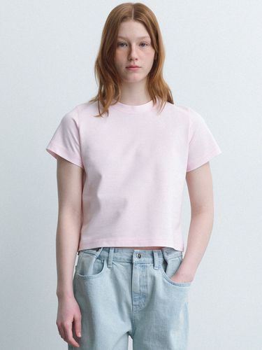 Logo Print Pique T-shirt - Pink - LE - Modalova