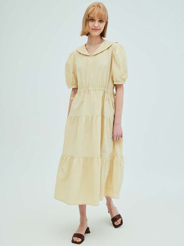 Sailor Collar Tiered Maxi Dress_Yellow - OPENING SUNSHINE - Modalova