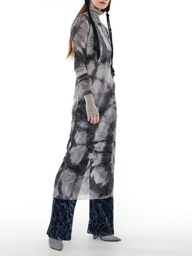 Tie Dye Meshed Maxi Dress _ Gray - MMIC - Modalova