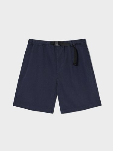 Washing Wide Cotton Shorts (Navy) - V2 - Modalova