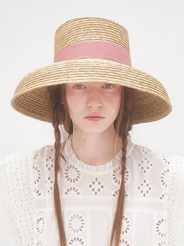 Jane Wide Straw Hat_Pink - Brown Hat - Modalova