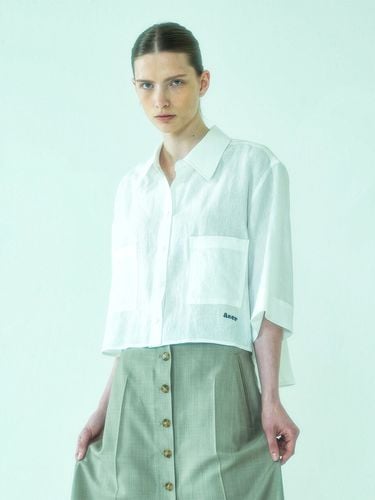 Cropped Linen Shirt_White - AEER - Modalova