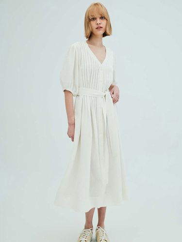 Linen Pleated Dress - OPENING SUNSHINE - Modalova