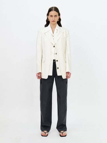 Oversized Tailored Peaked Double Layer Blazer_Ecru - GABRIEL LEE - Modalova