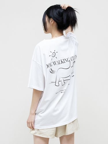 Dog Back Printing Over Fit T-Shirt_White - oneninenineone - Modalova