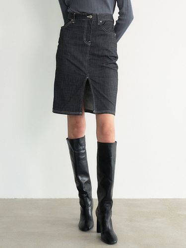 Washable Denim-like Mini Skirt _ - Et demain - Modalova