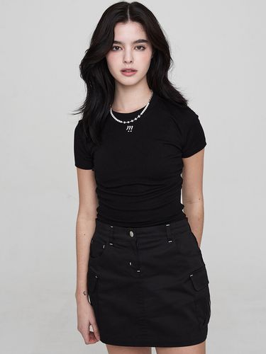 Ribbed Short Sleeves Cropped T-Shirt - MSKN2ND - Modalova