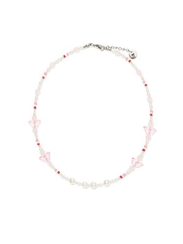 Butterfly Pearl Necklace - Pink - MSKN2ND - Modalova