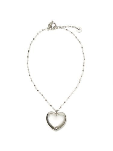 Big Heart Surgical Steel Chocker Necklace - MSKN2ND - Modalova