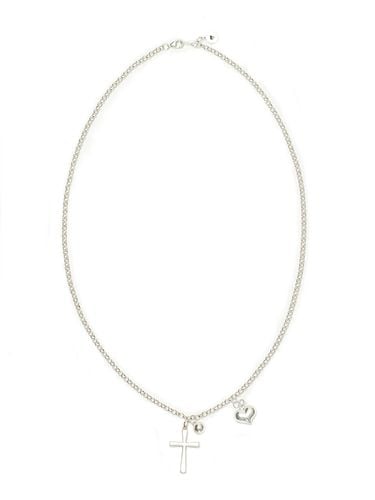 Cross Heart Surgical Steel Chocker Necklace - MSKN2ND - Modalova