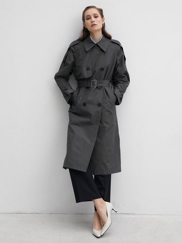 Grey Long Trench Coat - Et demain - Modalova