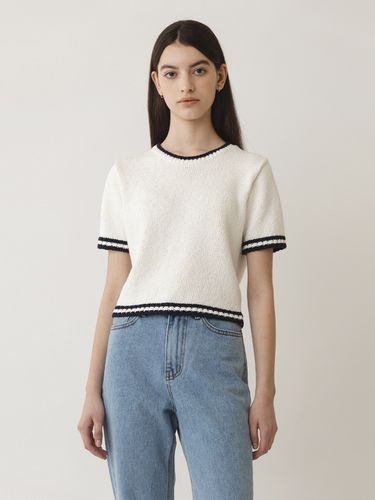 Popcorn Texture Cotton Knit Top [] - AMONG - Modalova