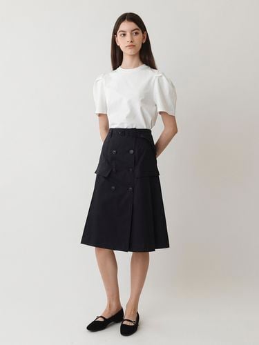 A-line Trench Wrap Midi Skirt [] - AMONG - Modalova