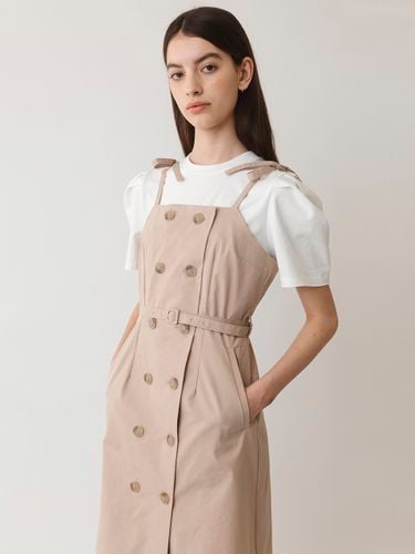 Trench Wrap Sleeveless Midi Dress [] - AMONG - Modalova