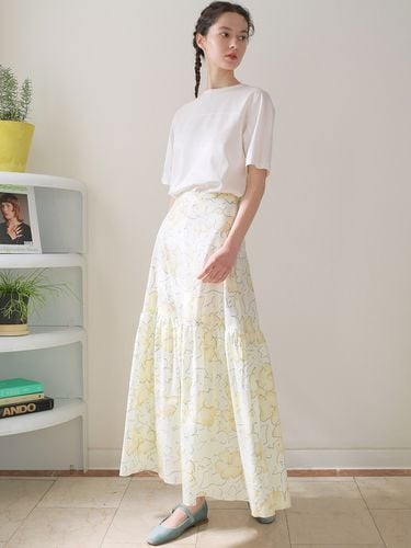 Iris Floral Print Maxi Skirt - UIJI - Modalova