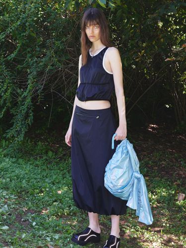 Nylon String-hem Skirt - Black Navy - OPEN YY - Modalova