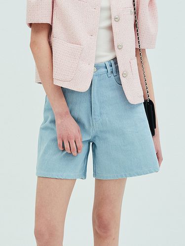 Color Denim Shorts_Light Blue - OPENING SUNSHINE - Modalova