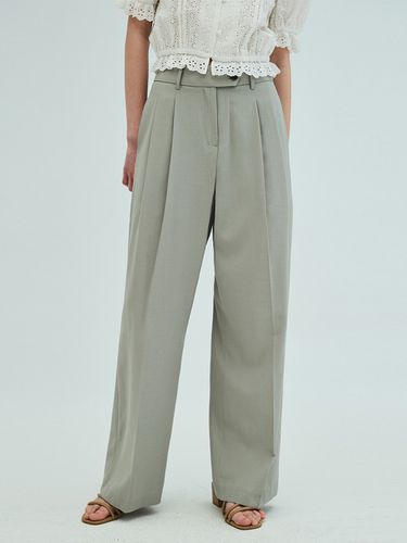 Summer Two Tuck Wide Pants_Khaki - OPENING SUNSHINE - Modalova