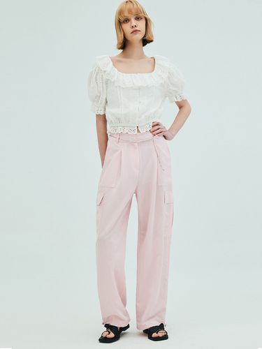 Wide Leg Stitch Cargo Pants_Pink - OPENING SUNSHINE - Modalova