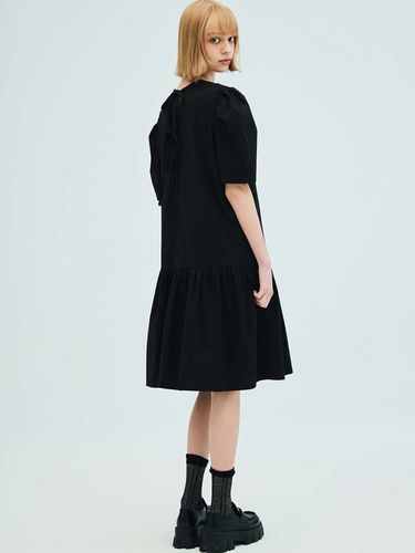 Back Ribbon Shirring Dress_Black - OPENING SUNSHINE - Modalova