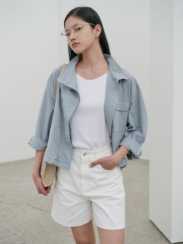 Summer Casual Crop Outer_Ash Blue - NILBY P - Modalova