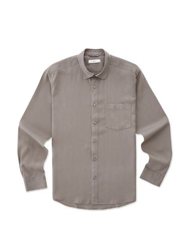 Tencel Regular Collar Long-Sleeved Shirt_Gray - STCO - Modalova