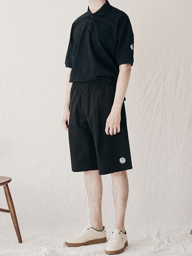 Washed Cotton Half Banding Pants_Black - FFEFF STUDIO - Modalova