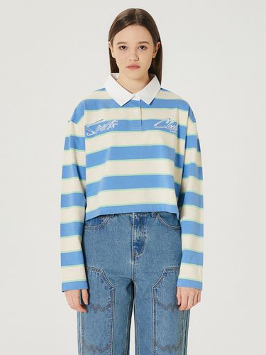 Stripe Collar T-Shirt - Blue - MARKM - Modalova