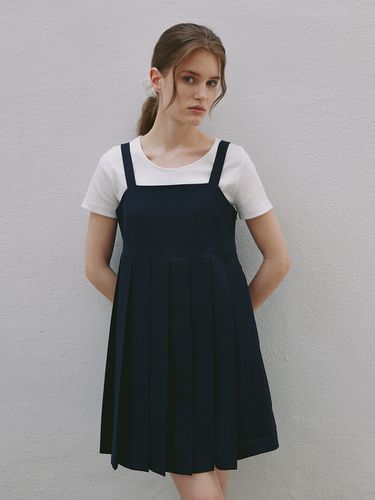 Pleats Mini Dress _ Navy - Laminez - Modalova