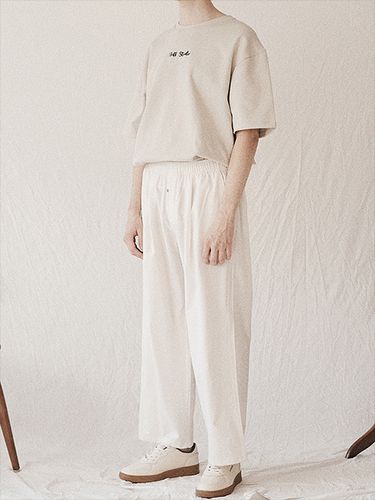 High Tension Wide Banding Pants_Cream - FFEFF STUDIO - Modalova