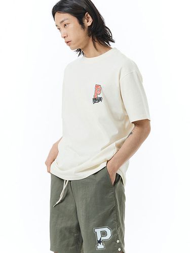 P Logo Snap Button Shorts - Khaki - PLAYIAN - Modalova