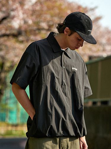 Steady Woven Short Sleeve Collar T-shirt (2 Color) - MINIMAL PROJECT - Modalova