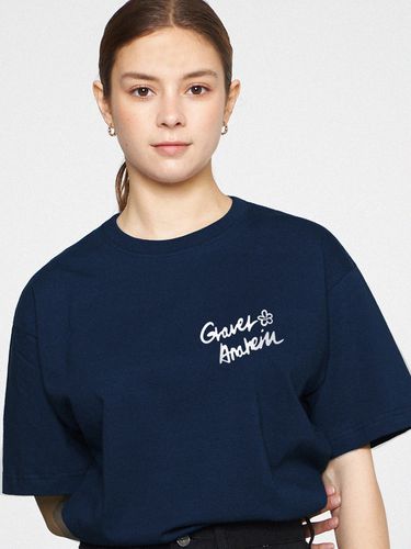 Small Flower Logo T-Shirt _ Navy - GRAVER - Modalova