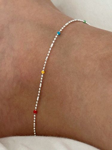 Silver 925 Rainbow Anklet - byweekend - Modalova