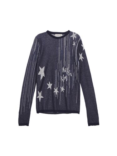 Milky Way Jacquard Knit Top_Navy - Matin Kim - Modalova