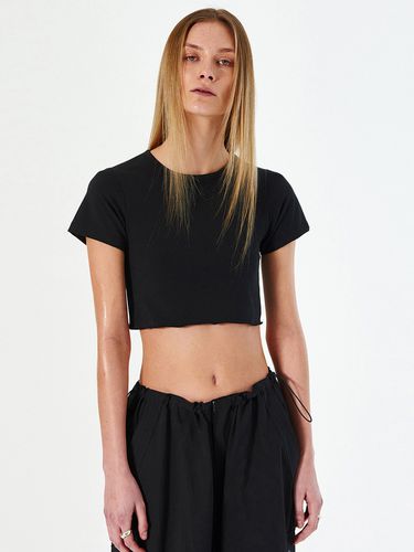 Recycled Crop T-shirt _ Black - DIAGONAL - Modalova