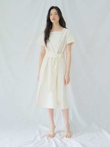 Square Neck Cotton Dress - PAUL&ALICE - Modalova