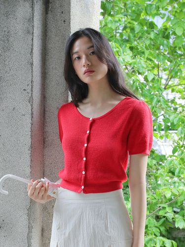 Cropped Cardigan_Red - PAUL&ALICE - Modalova