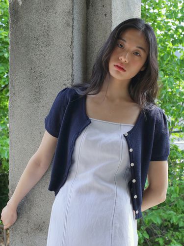 Cropped Cardigan_Navy - PAUL&ALICE - Modalova